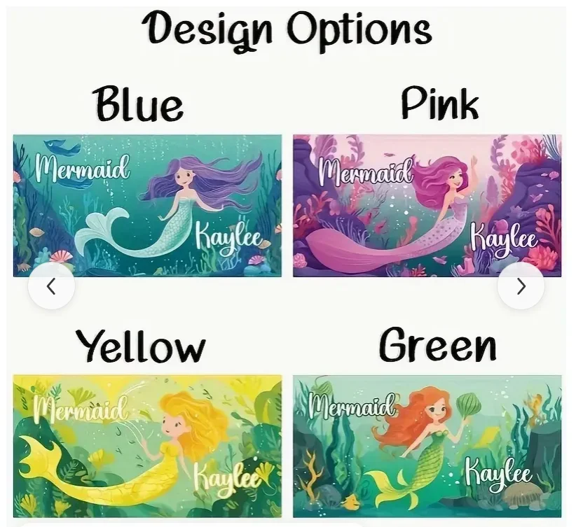 Custom Name Mermaid Child Beach Towel 3D Printing Beach Towel Absorbent And Breathable Summer Swimming Personalized Bath Towel