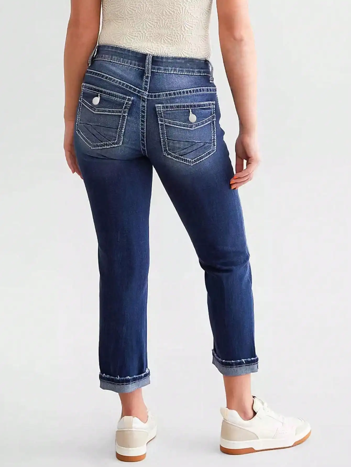 New Women's Jeans Elastic Versatile Nine-Point Pants