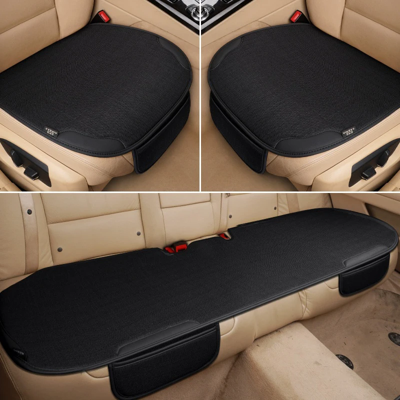 

1PCS Car Breathable Flax Seat Cover Four Seasons Universal Front Seats Protector Cushion Auto Interior Chair Protect Covers Kit