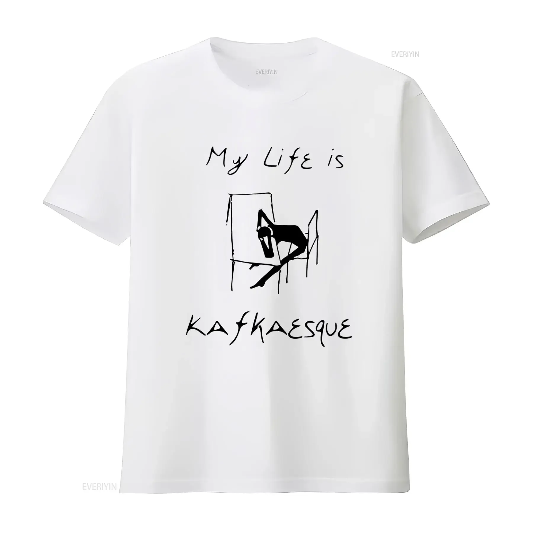 My Life is Kafkaesque Franz Kafka Inspired T shirt for Unique Art Print Comfortable Cotton vintage Washed Versatile Stretched