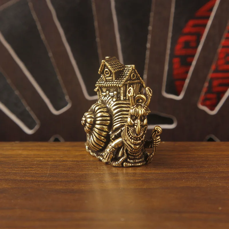 1/2Pcs Brass Vintage Carrying House Snail Ornament Creative Animal Tabletop Decoration
