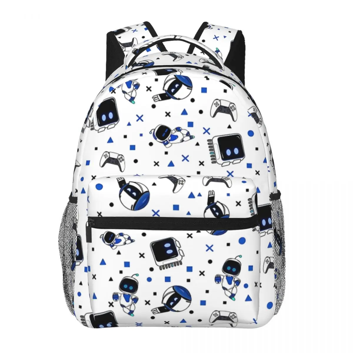 

Astrobot And Friends Backpack Student Schoolbag for Men Women Laptop Canvas Bags 16in