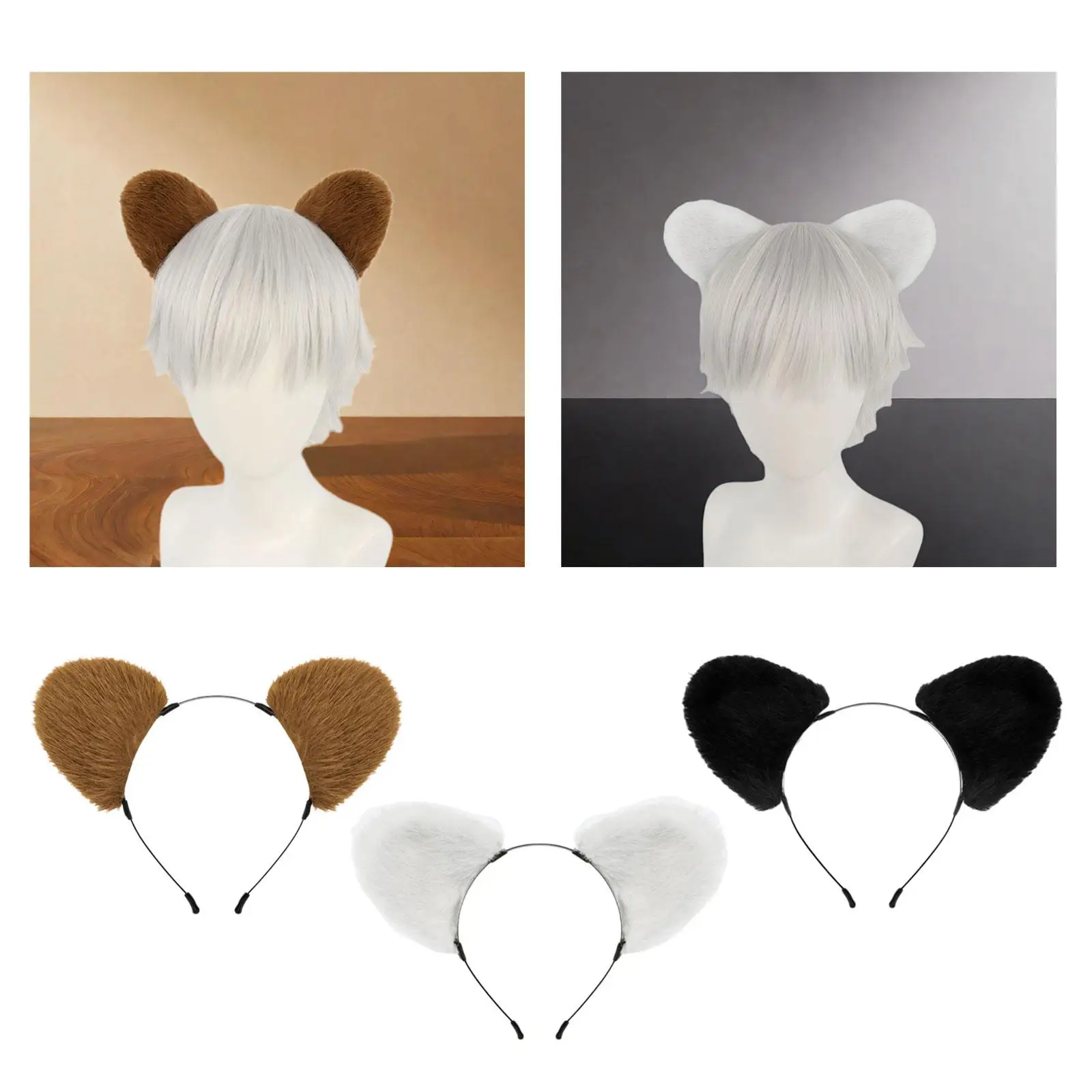 푹신한 귀 머리띠 코스프레 헤어 밴드 어린이를위한 재미있는 성인 동물 머리띠