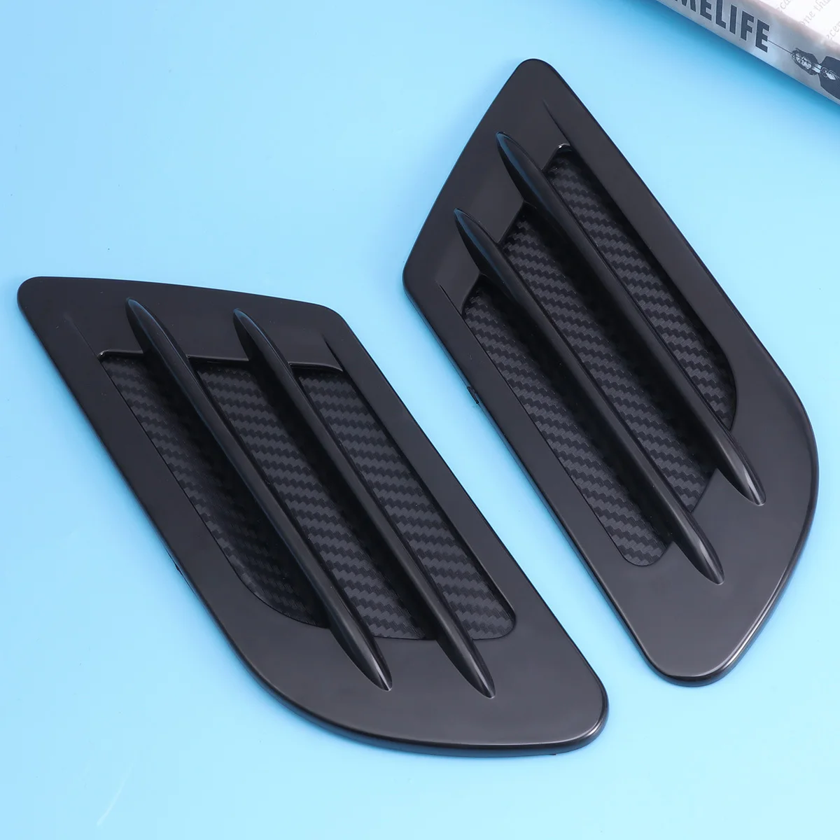 

2Pcs Black ABS Plating Side Air Flow Intake Vent Cover Sticker Auto Car Suv Grille Vent Decoration Adhesive Performance Look