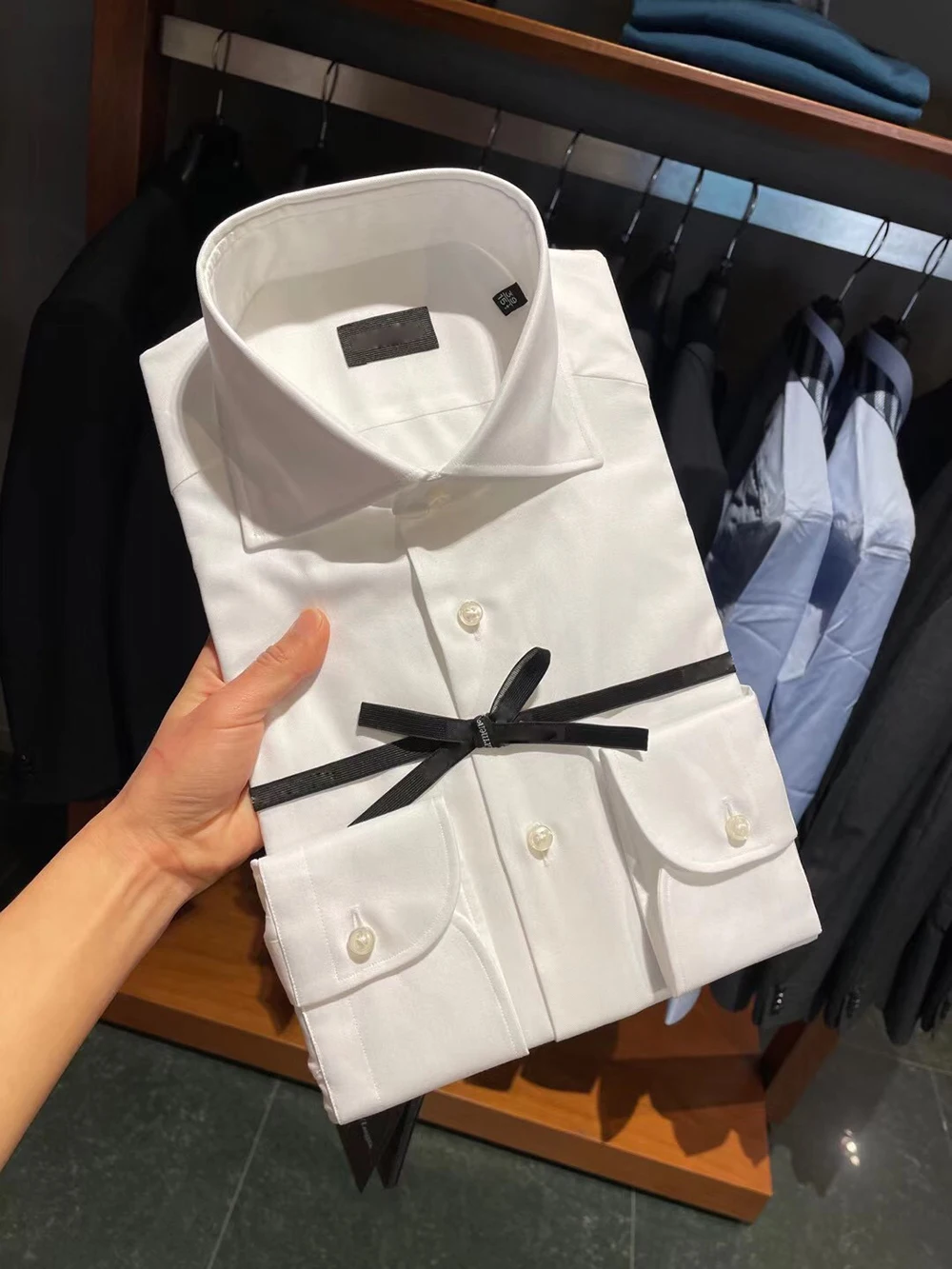 

Long Sleeve Men's Shirt 3D Tailoring Silk Windsor Collar Business White Shirt Standard Fit Regular Thickness Spring Season