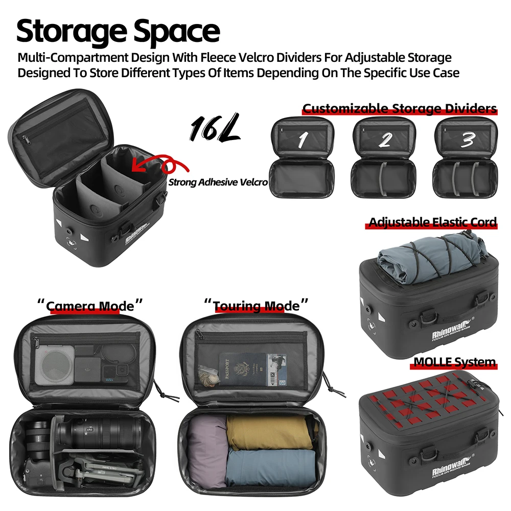 ライノウォーク オートバイ トップバッグ 防水 ドライサイド - Motorcycle Saddlebags Hard Luggage Panniers のレビューと価格