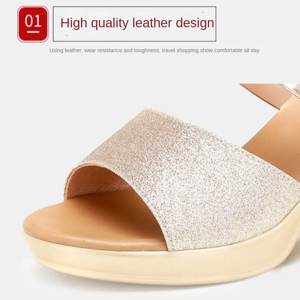 Trendy Fashion Women's Slippers PVC 7 cm High Heel Fish Mouth Ladies Shoes Casual Non-slip Platform Slides Birthday Gifts