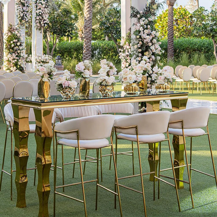 *New Design High Table and Stools for Events Stainless Steel Wedding Party Event High Chairs