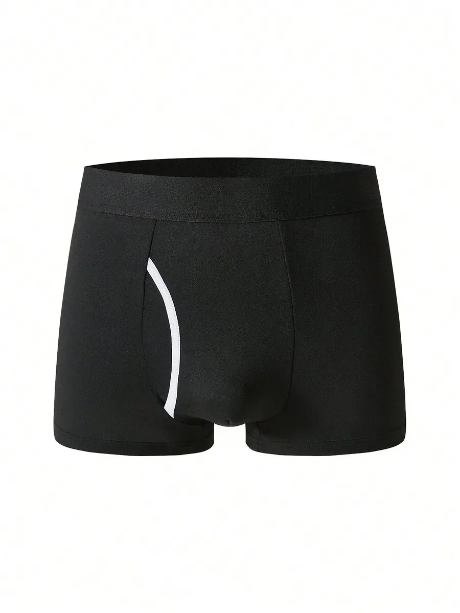 

Men Black Briefs With White Contrast Piping Comfortable Underwear
