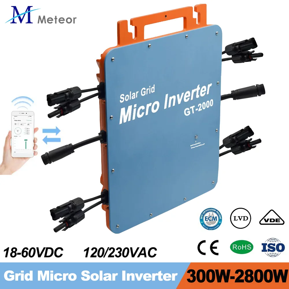 Imagem -02 - Micro Inversor Auto Solar Grid Tie Entrada pv 1860v Saída ac 1600w 2000w com Painéis Solares Wi-fi e eu Plug 110v 230v
