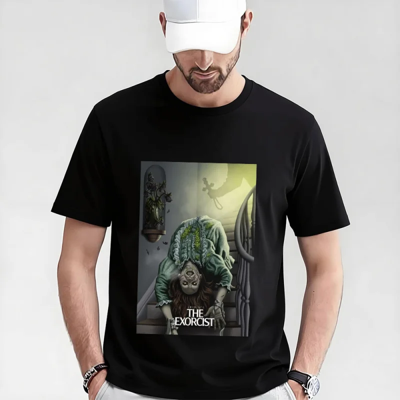 

Retro Horror Movie The Exorcist 0317 Sacry Halloween Gift t shirt Supernatural Darkness Pazuzu Graphic Clothes Large size Tops