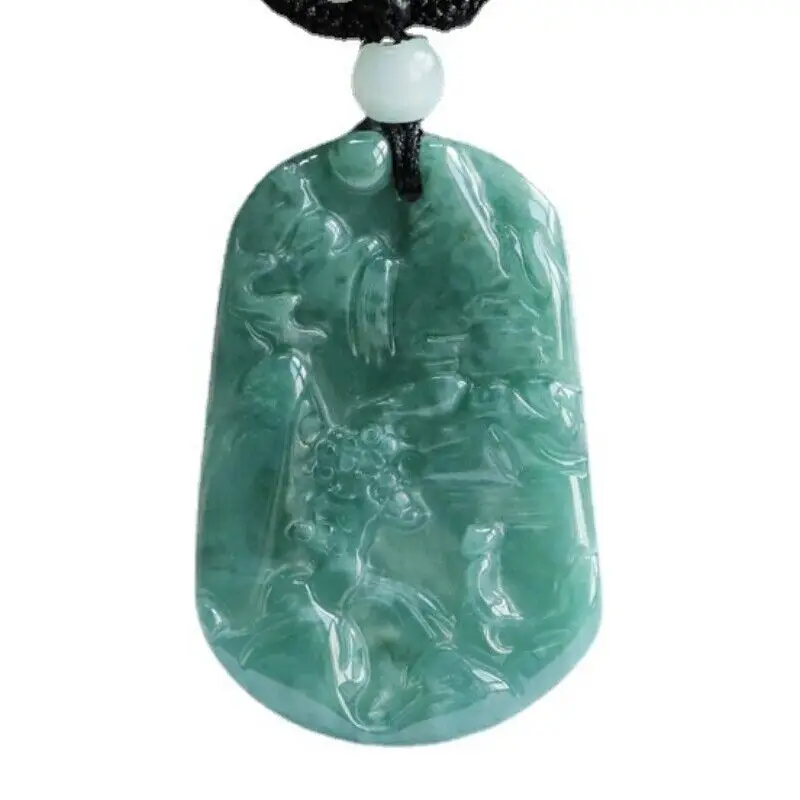 Natural Genuine Blue Water A Jade Jadeite China Style Pendant Picturesque Landscape