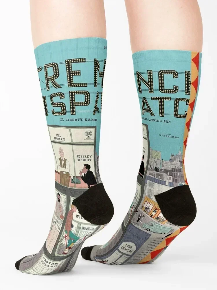 Wes Anderson French Dispatch Socks zapatos de suelo Calcetines de mujer Hombre