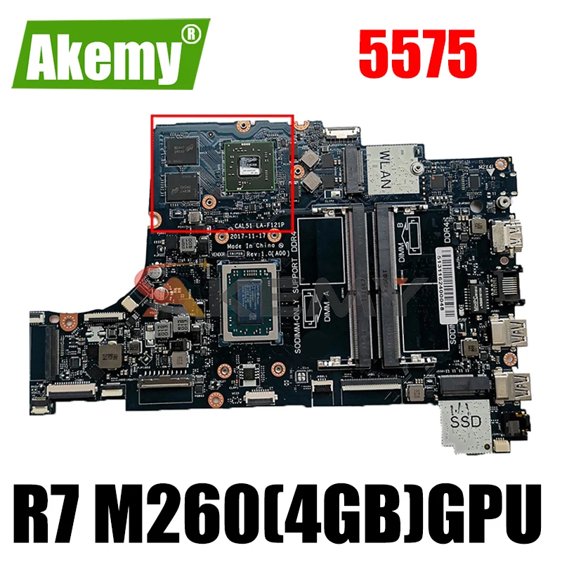 

For DELL Inspiron 5575 5775 Notebook Mainboard LA-F121P CAL51 01N0P9 0PV8CV 0GMXP8 09XH0N 0R9NMC R3 R5 R7 Laptop Motherboard