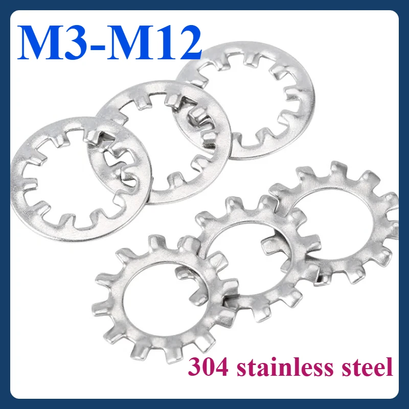 

M3 M4 M5 M6 M8 M8 M10 M12 tooth lock washers 304 stainless steel internal teeth external teeth anti-slip gaskets