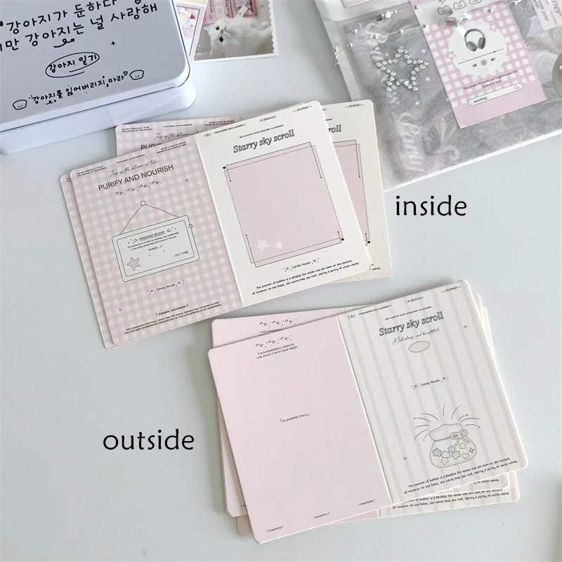 10Pcs Kpop Photo Folding Card Back Korean Star 3 Inch Photo Card DIY Packing Material Kawaii Card Message Fixed Board