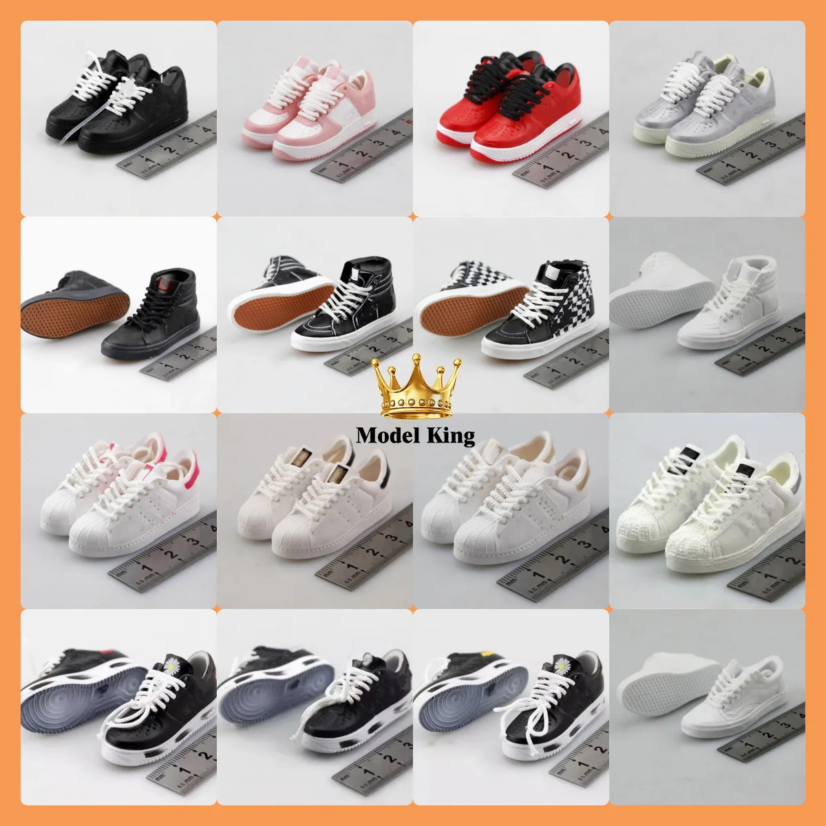 In Stock 1/6 Scale Fashionable Versatile Skateboard Shoes Casual Sports Shoes Hollow Shoes for 12''  OB BJD Action Figure Body