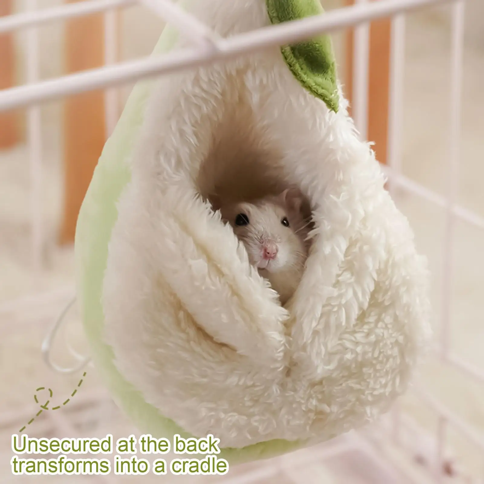 Windproof Hamster Nest Hamster House Winter Plushy Nest Small Animal Bed Plush Sleeping Bag Pear Shape Hamster Hammock Soft Bed
