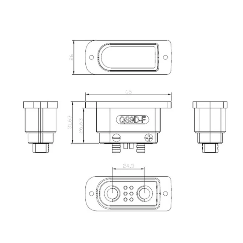 160A QS9-D Piastra di Blocco Anti Scintilla Connettore Femmina Serie QS9 Testa Maschio Ad Alta Corrente Drone Tosaerba Connettore Della Batteria Al