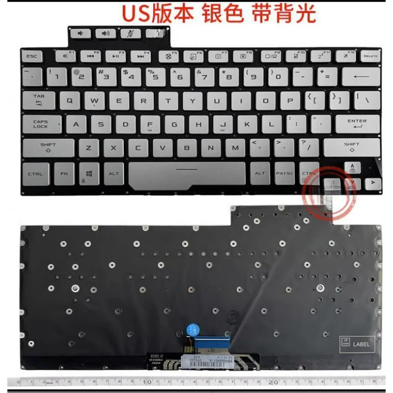 f  For ASUS ROG GA401QC GA401QE GA401QH GA401QM GA401IHR US keyboard Backlit silver