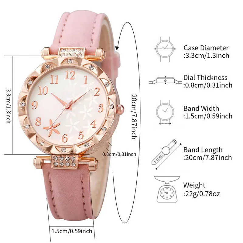 5 pezzi moda farfalla orologi da donna cinturino in pelle orologio al quarzo da donna set di gioielli Relogio Feminino Reloj Mujer (senza scatola)