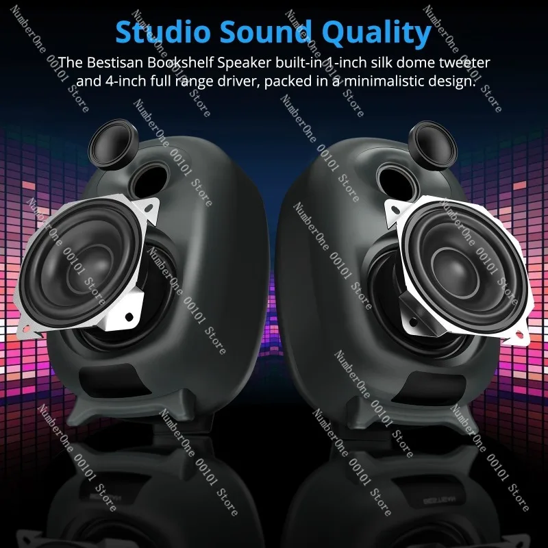 High fidelity 3 inch active speaker two frequency bookshelf speaker fever stereo home high-end audio
