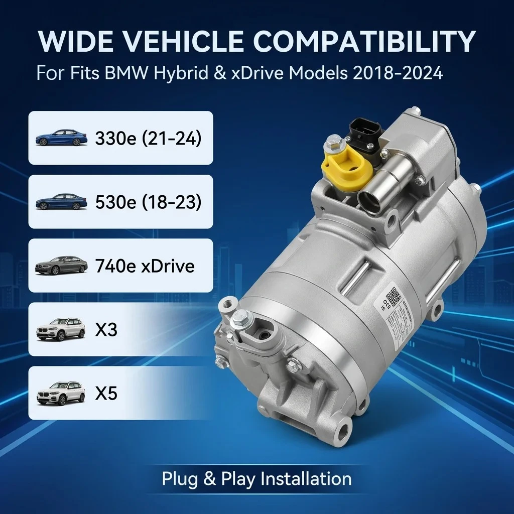 A/C Compressor For BMW 2021-2024 330e 2018-2023 530e 740e xDrive X3 X5 64529496106 64529364872 64529364867 64526998210