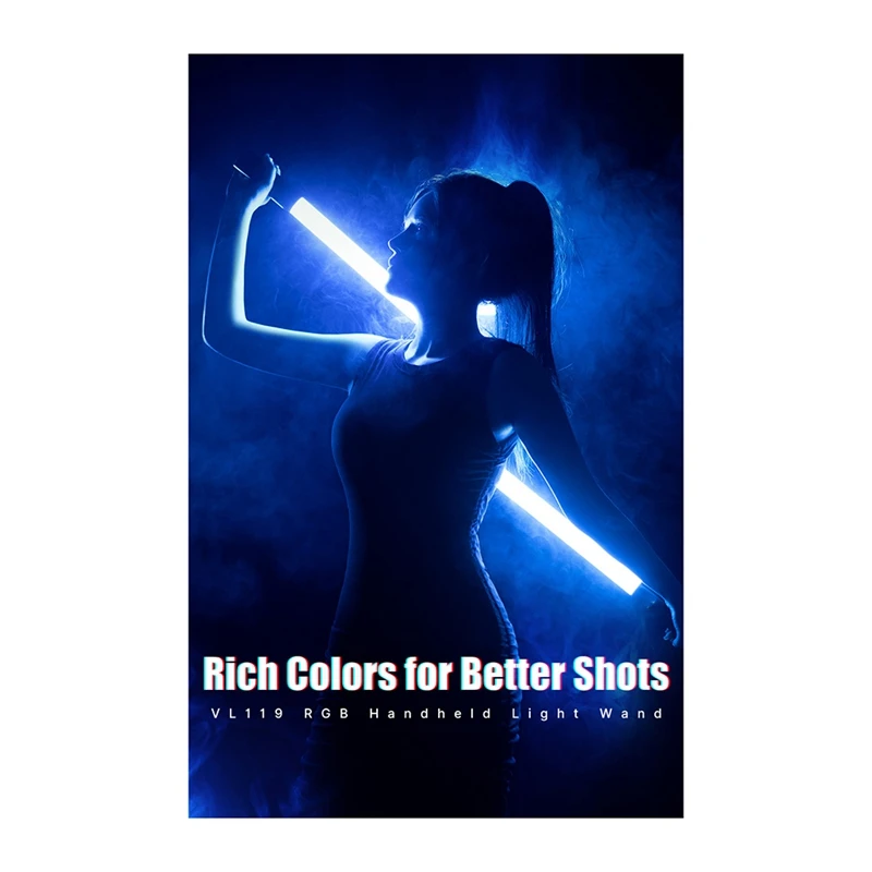 Ulanzi VL119 RGB Stick Light Handheld Light Wand LED Video Light Portable Photography Lighting Fill Lamp