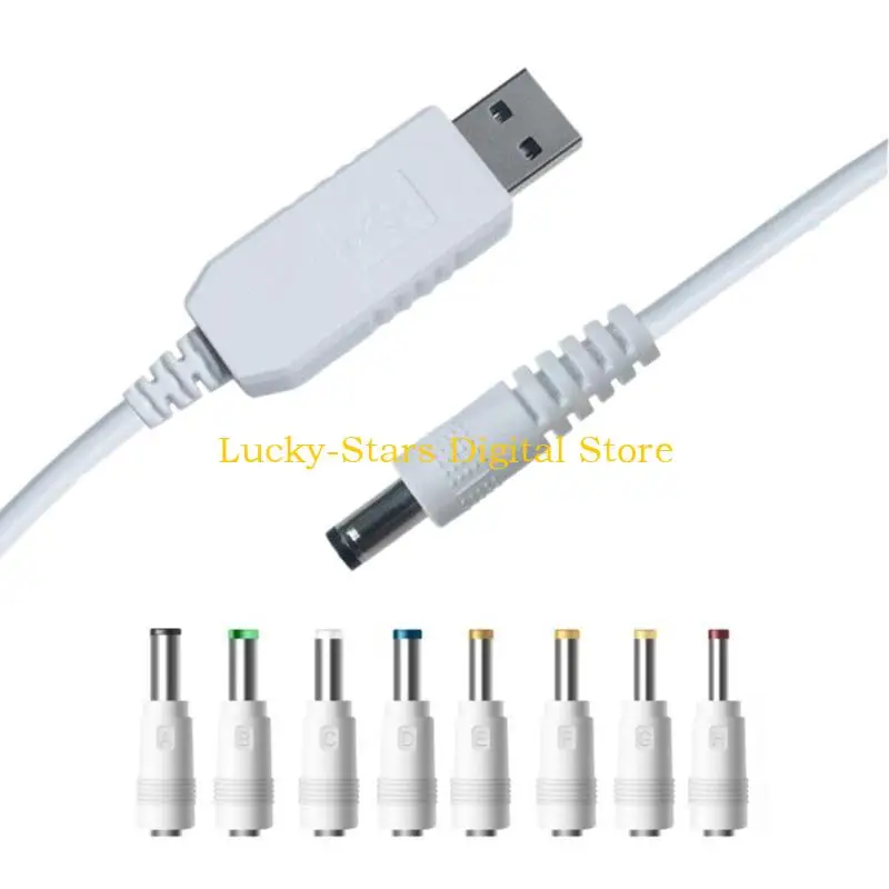 

T3EE Usb 5V To DC9V12V Power Cable for Scanners Routers Speaker Cameras Power with 8PCS Charging Plugs