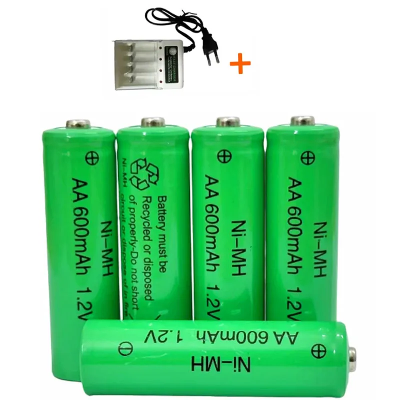 1-10p AA 600mAh 1.2V ni-mh بطارية قابلة للشحن للكاميرا ميكروفون مصباح يدوي التحكم عن بعد مشغل MP3/MP4 ماكينة حلاقة كهربائية #3