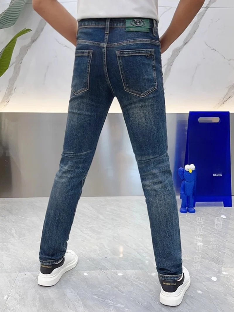 

Slim Fit Casual Men's Jeans Korean Style Washed Versatile Fashionable Autumn Long Pants Breathable Youth Trend Straight Leg