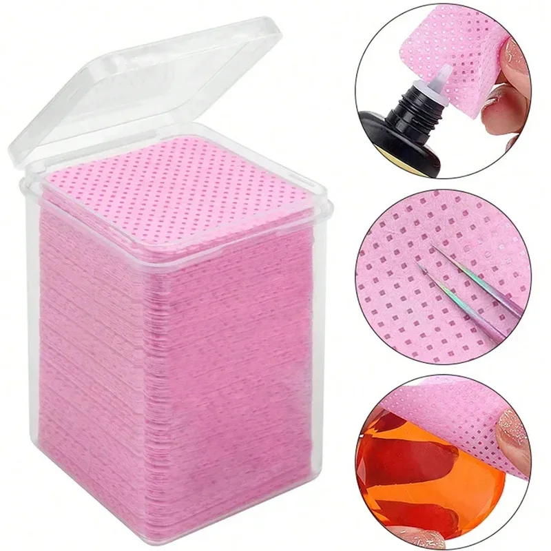 Lint Free Cotton Pads Nail Polish Remover Wipes Cleaning Nail Art Tips UV Gel Polish Removal Pad Paper Wipes