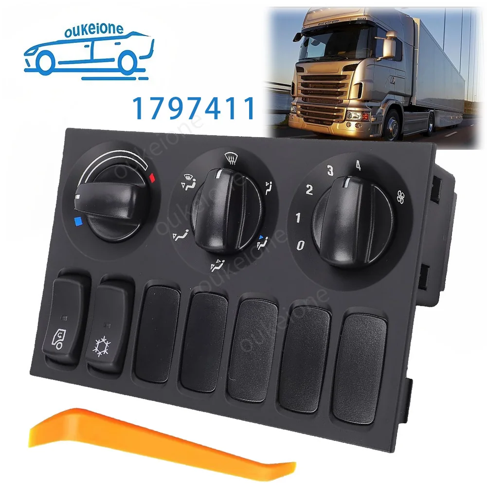 1797411 Replacement Climate Control Panel for Scania P G R T-Series Truck Switch Air-Conditioning Climate Heater Control Switch
