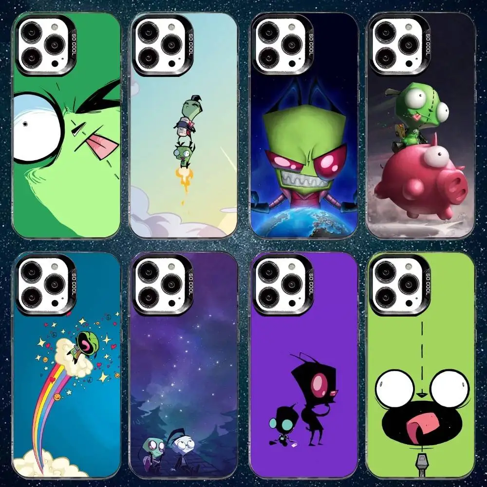 

I-Invader Zim Gir Phone Case For iPhone17,16,15,14,13,12,11 Plus,Pro Max White Matte Shockproof Cover