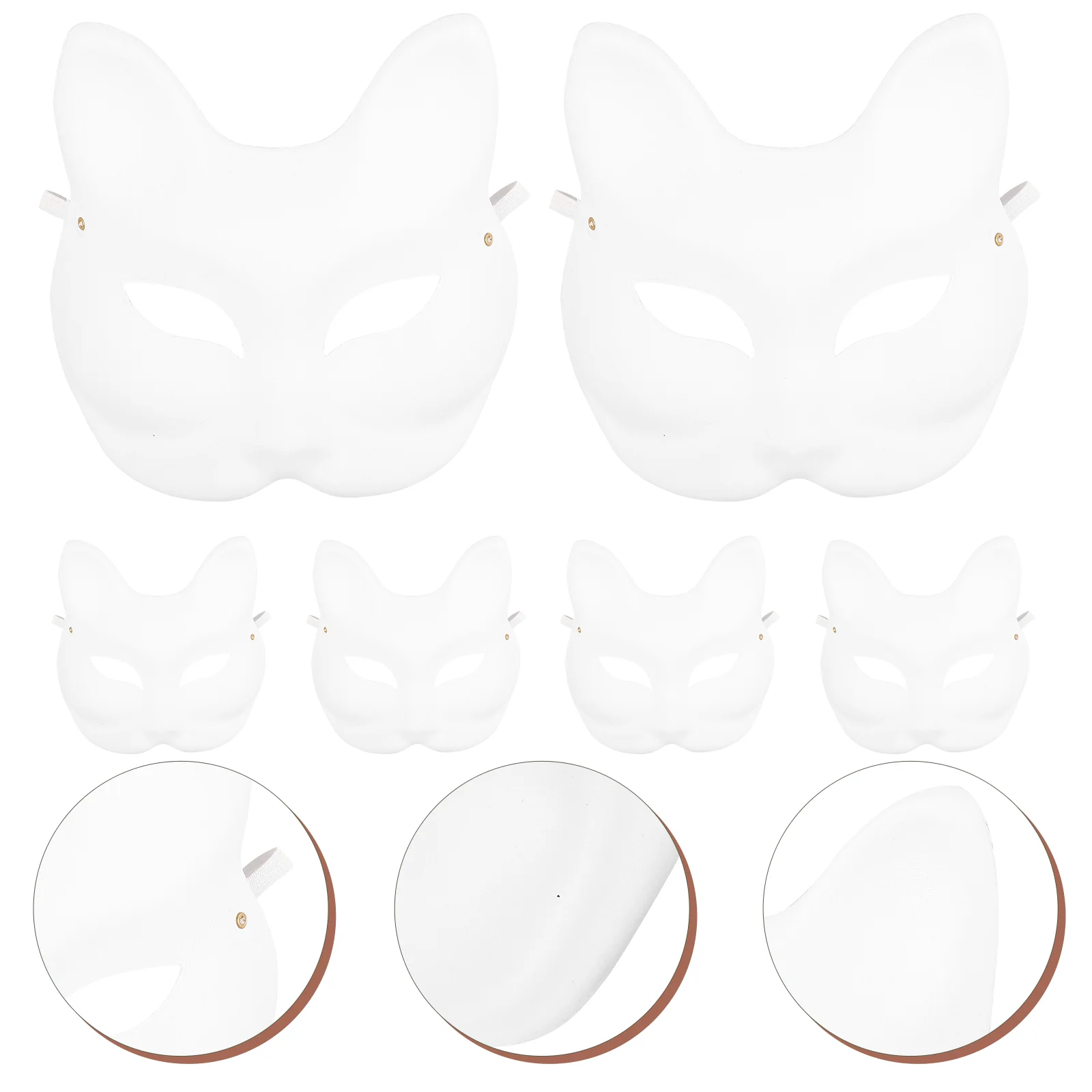 10 Pcs Hand Painted Pulp Fox Masks Blank White Cosplay Masquerade Japanese Unpainted Lightweight Party Gifts Halloween