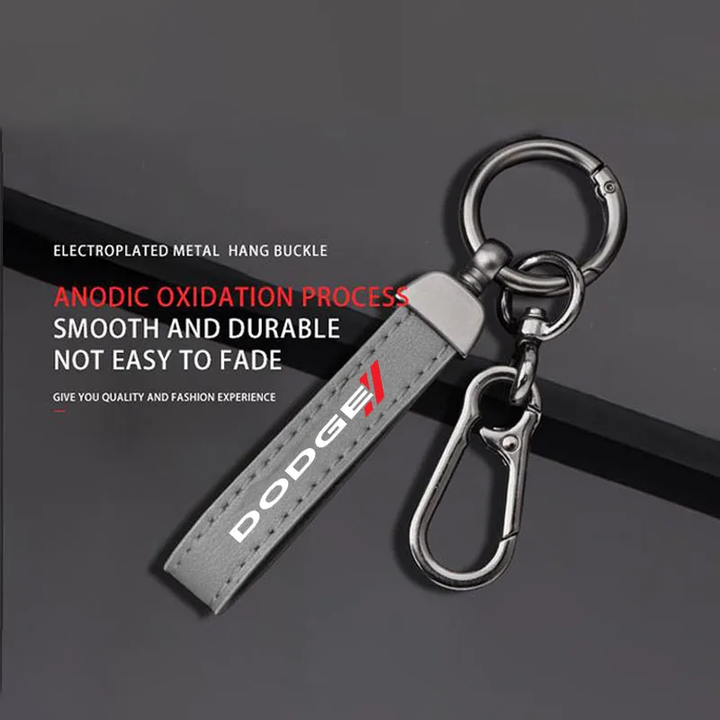 Car Multiple colors Luxury Car KeyChain Genuine Leather Key Chain Pure Color Buckle for Dodge CHALLENGER DART NITRO RAM SRT SXT