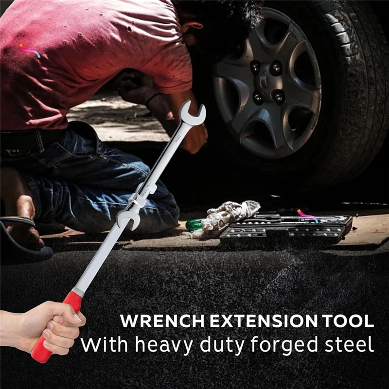 ABKJ-Wrench Extender Tool Bar,Torque Adaptor Wrench Extension,Extra-Long 15 Inch Wrench Extension For Maximum Leverage