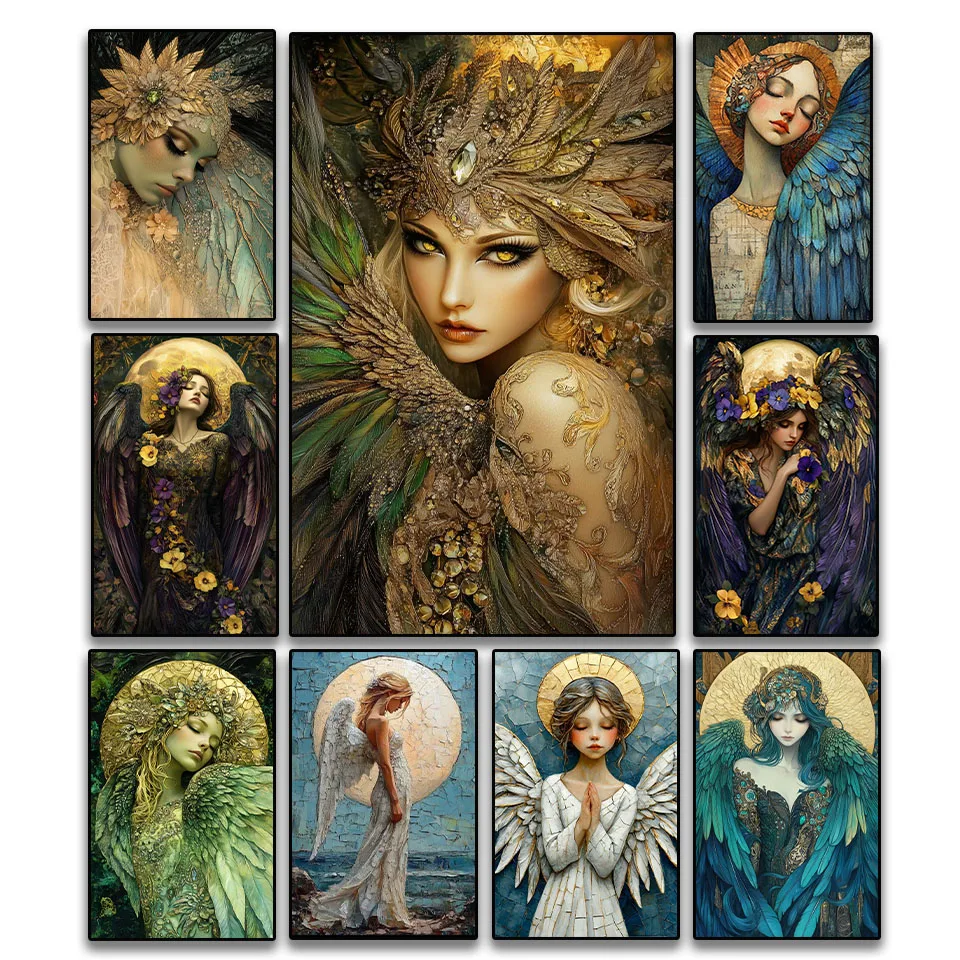 

5D DIY алмазная живопись мозаика художественный комплект крылья красота ангел вышивка квадратный круглый горный хрусталь ручная работа вышивка крестиком домашний декор