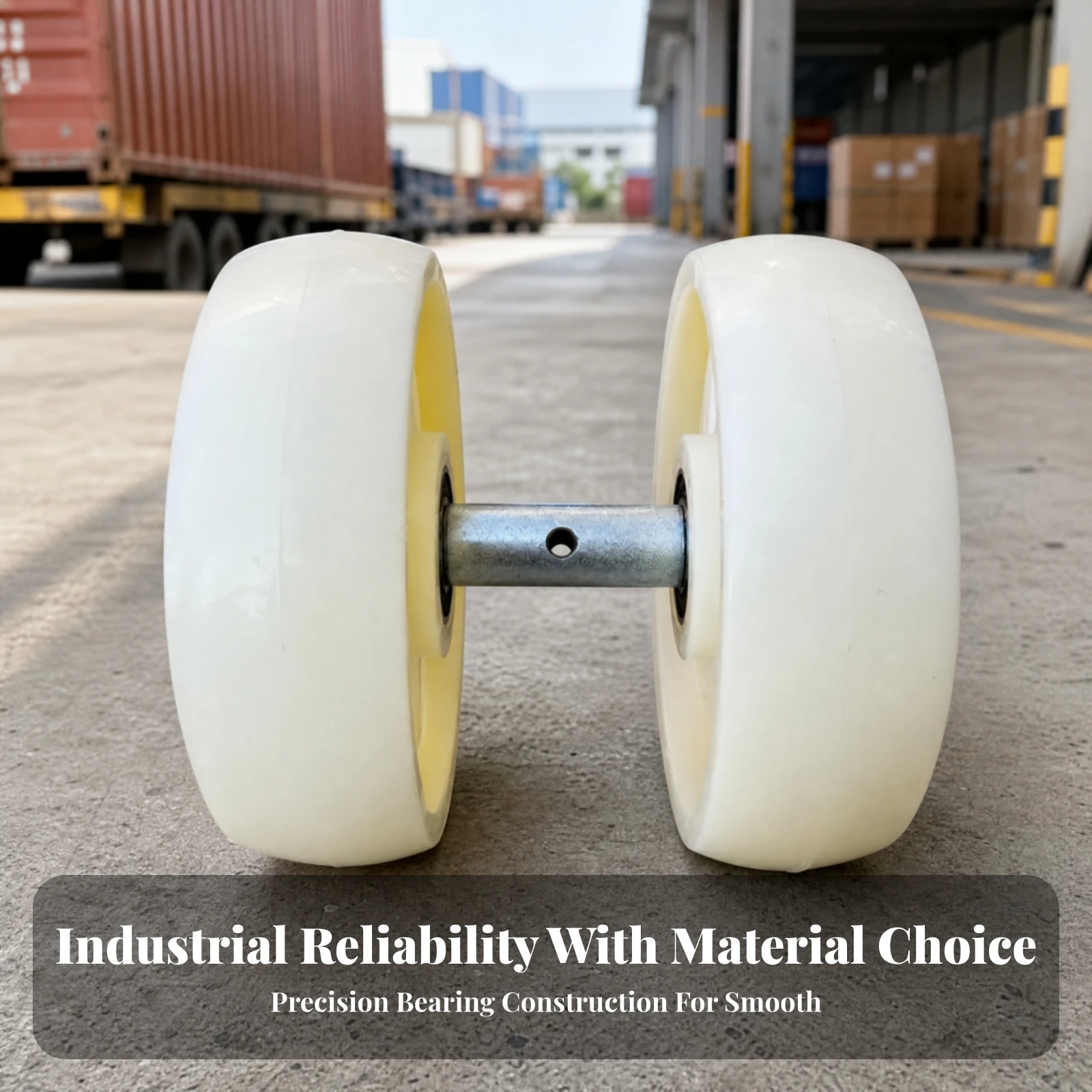 Nylon Wheel Assembly with Axle Non-Marring Pallet Jack Wheel with Pin Lift Truck Rear Wheels Stable for Maintenance Technicians