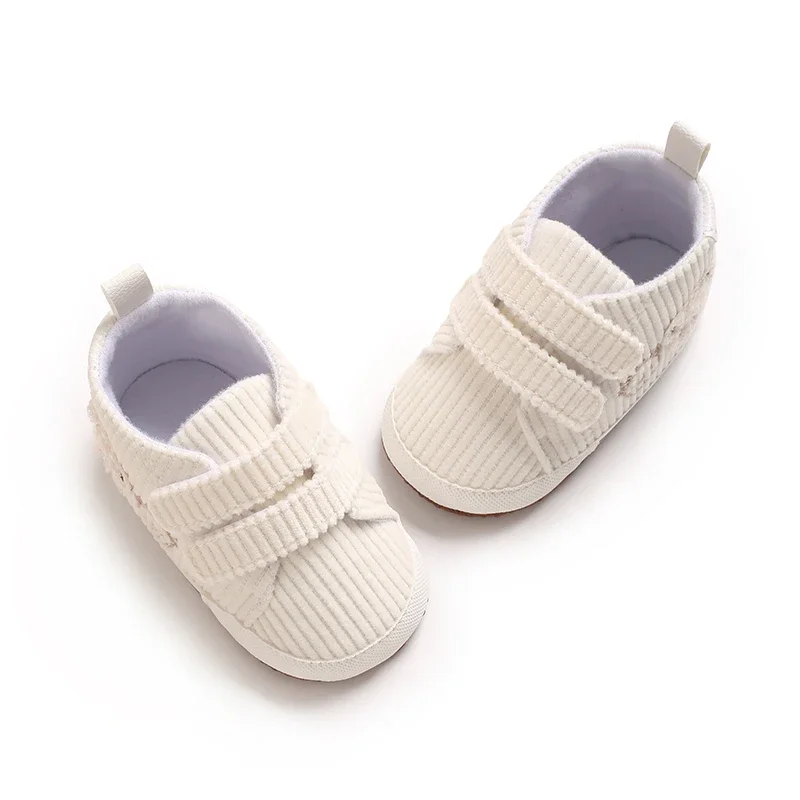 0–18 Monate Baby-Sneaker mit Bären-Stickerei für Jungen und Mädchen, Lauflernschuhe für Kleinkinder, weiche Sohle, Cord, lässige Babyschuhe – Detail 3