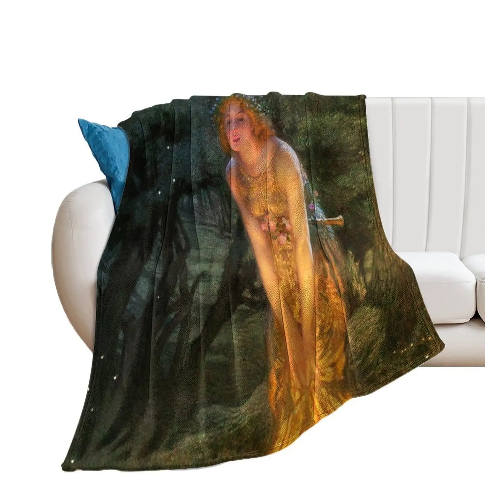 Midsummer eve - Edward Robert Hughes Throw Blanket Plush for sofa cosplay anime Blankets