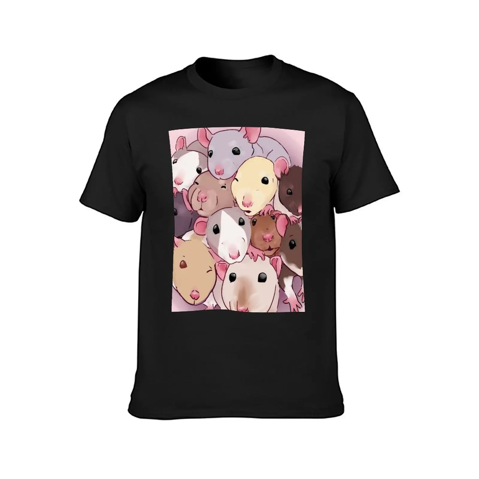 Rat Pile T-Shirt anime clothes oversizeds summer tops cute tops mens t shirts pack