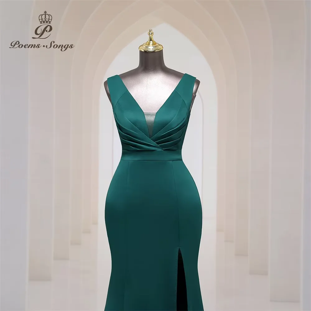 

Customized luxury dress Deep V neck soft satin evening dresses for women party dresses dress formal occasion dress prom dresses