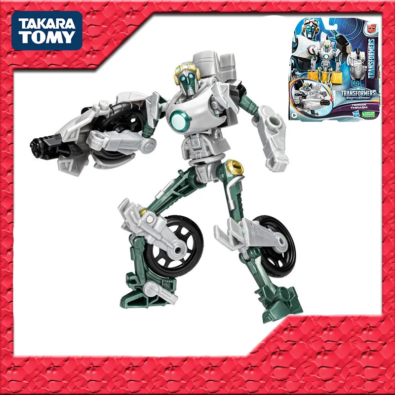 

In Stock Original TAKARA TOMY Transformers Earthspark THRASH PVC Anime Figure Action Figures Model Toys