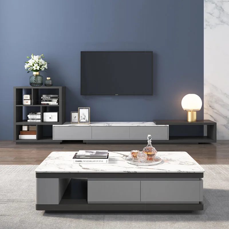 

Trendy Organizer Drawer Coffee Table With Storage Luxury Modern Minimalist Coffee Table Tea Glam Table Basse Home Furniture
