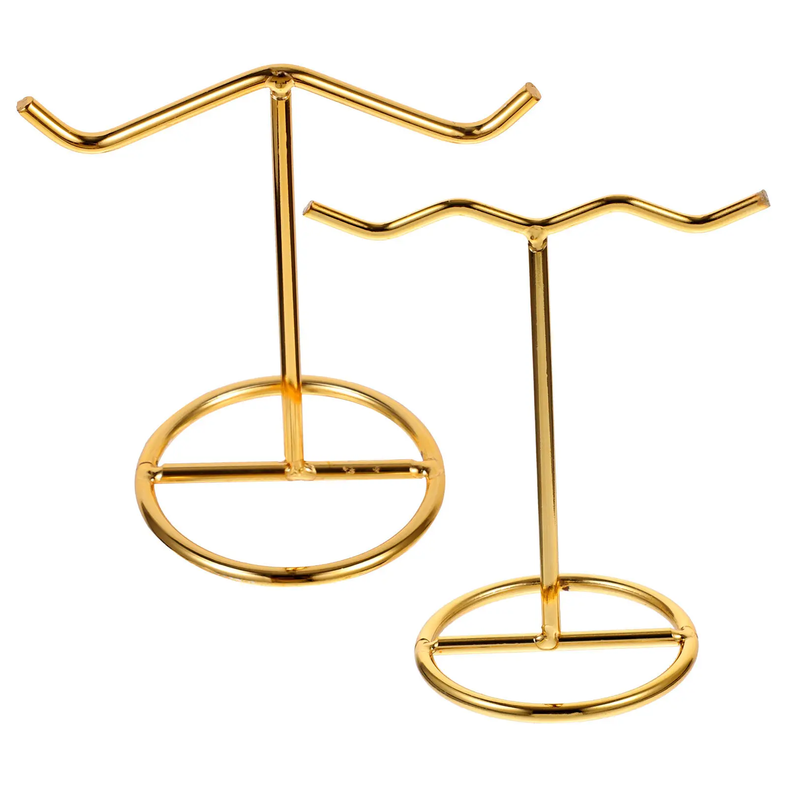 

2Pcs Iron Gold Jewelry Display Stand for Earrings Necklaces Bracelets Organizer Space Saving Desktop Home Decor Photo Prop
