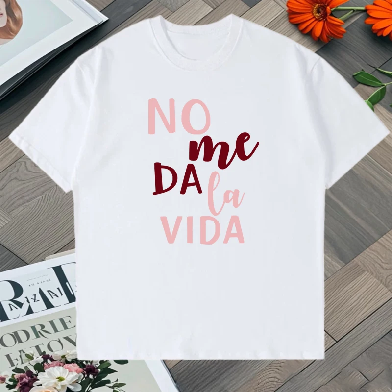 

Fashion Letter It Doesn't Give Me Life Print Oversized t-shirt Crew Neck Men Women Summer short sleeve T shirt Unisex Casual Top