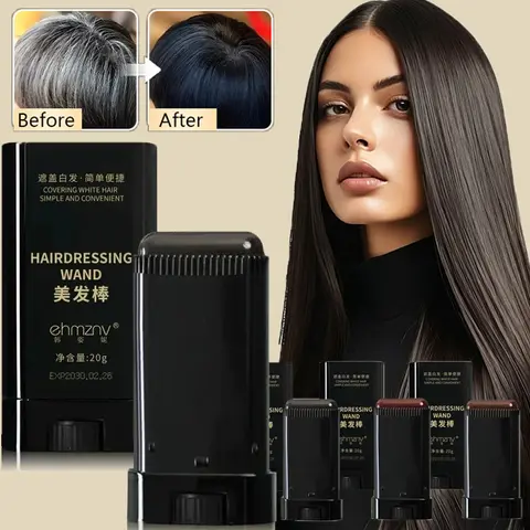 3-Color 2in1 Quick Touch-Up Hair Stick with Comb Beard Color Stick Portable Temporary Quick Coverage Hair Pen Instant Dye Stick