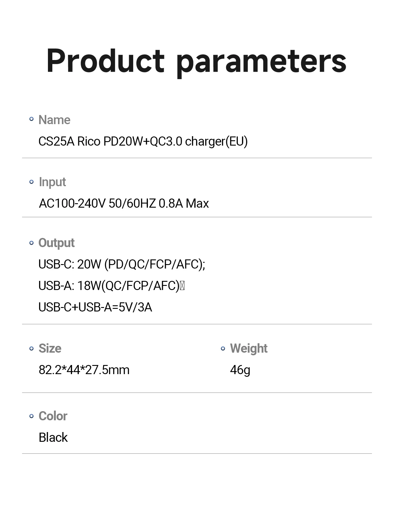 HOCO CS25A 20W USB Type C Charger PD Fast Charge QC 3.0 Quick Charge for iPhone 15/14/13/12 Pro Max Mini iPad Charging