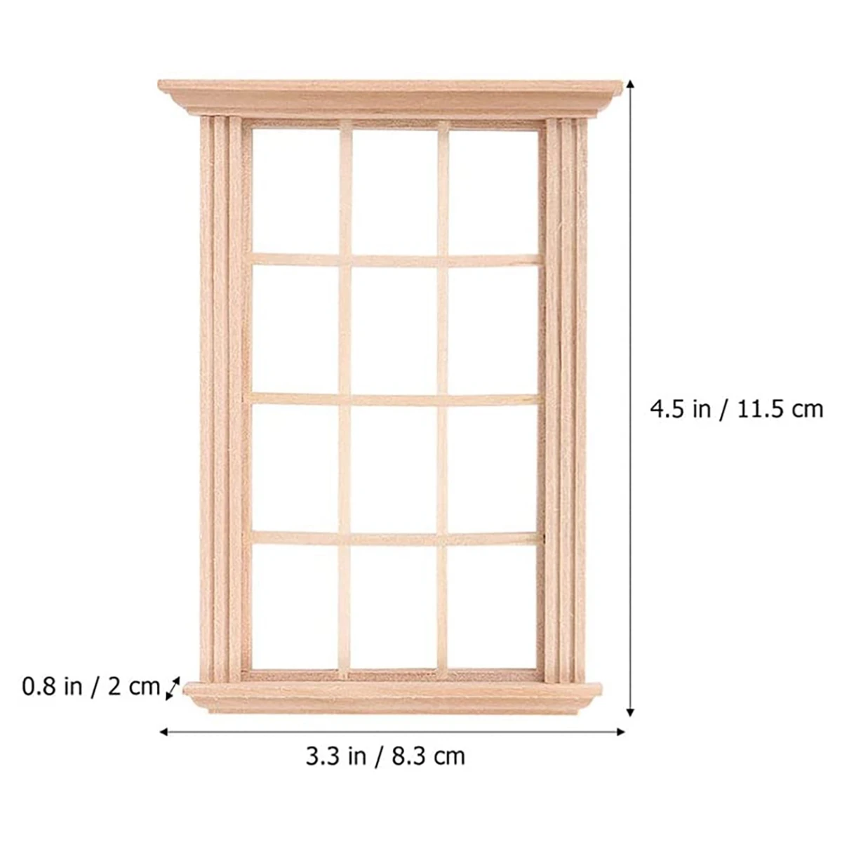 2Pcs Mini Furniture Doll House Miniature Window Frame Model Decoration Furniture Toy